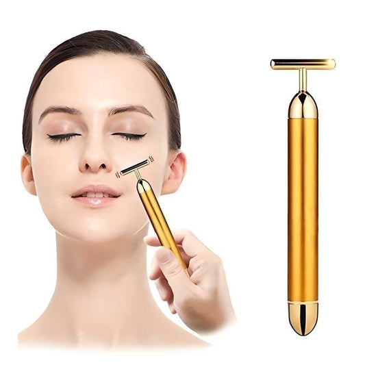 24K Gold Beauty Bar – Electric Facial Roller for Face & Neck
